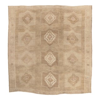 Earth-Tone Vintage Turkish Kars Rug, 10'00 X 10'08 For Sale