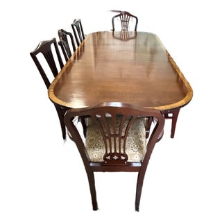 Late 19th Century English Regency Style Table & 12 Chairs For Sale