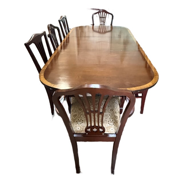Late 19th Century English Regency Style Table & 12 Chairs For Sale