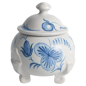 Swedish Grace Blue Leaf Decor Bonbonniere by Allan Eberling for Bo Fajans