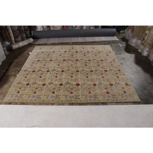 Traditional Rug & Kilim’s Transitional European Style Rug in Gold and Green All Over Floral Pattern For Sale - Image 3 of 7