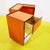 Orange Laminated Sewing Machine Cube on Wheels For Sale - Image 9 of 11