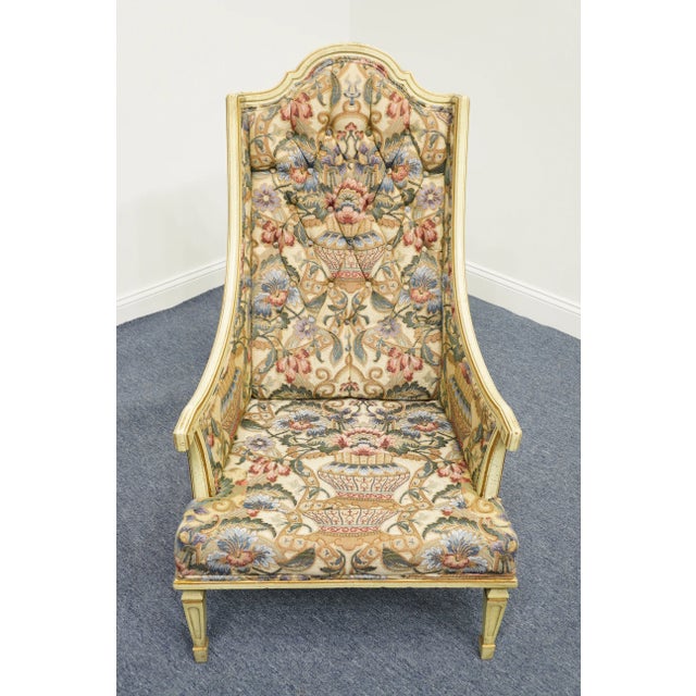Statesville Chair Co. Italian Provincial Tufted Upholstered Accent Arm Chair For Sale In Kansas City - Image 6 of 12