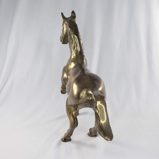 Vintage MidCentury Modern Brass Horse Statue Figure Galloping Mid