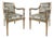 Vintage Italian Neoclassical Carved Wood Armchairs, Newly Upholstered, Pair For Sale