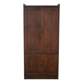 Stickley Mission Oak Entertainment Unit Armoire For Sale
