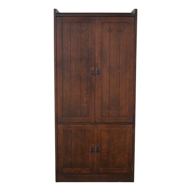 Stickley Mission Oak Entertainment Unit Armoire For Sale