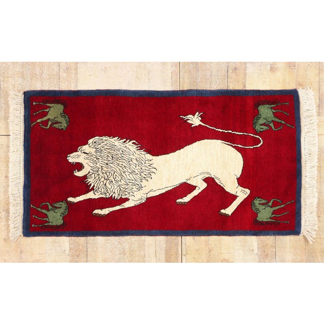 Vintage Persian Pictorial Shiraz Rug, 02'09 X 05'01 For Sale - Image 11 of 11