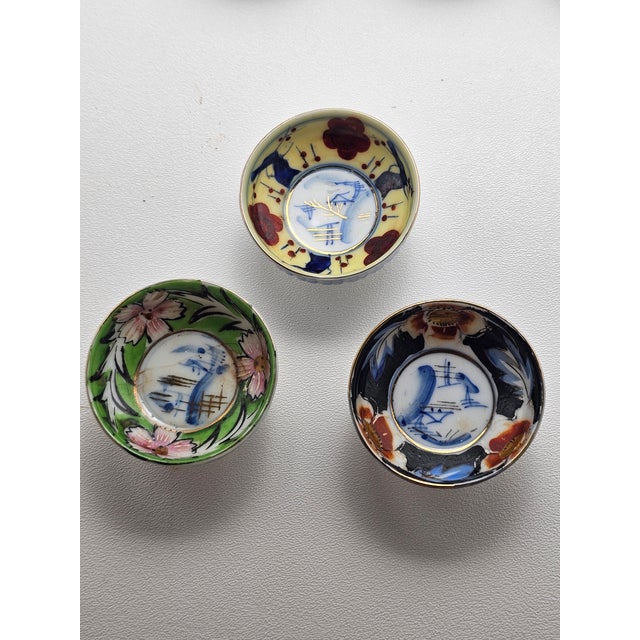 1920s Japanese Hand Painted Sake Set - Set of 6 For Sale - Image 4 of 13