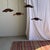Contemporary Medium Flat Corrugated Teak Leaf Pendant Light with Floral Stripes, 1980s For Sale - Image 3 of 18