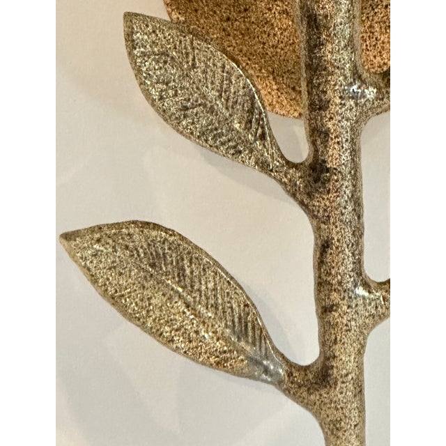 Transitional Transitional Sconce With Brass Leaf Design For Sale - Image 3 of 3