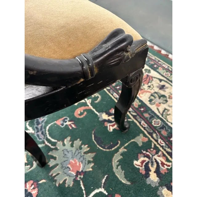 Brown 1950s Cushioned and Hand Painted Chair For Sale - Image 8 of 8