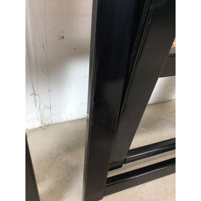 Set of 4 Folding Chairs With Black Lacquer Finish and Caned Seats For Sale - Image 16 of 18