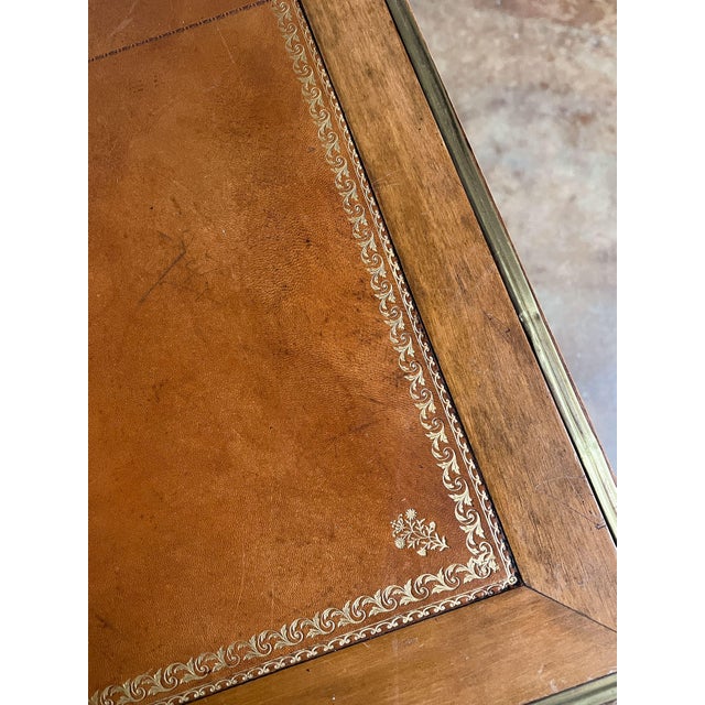 Louis XVI Style Writing Table or Desk With Leather Top From France For Sale - Image 10 of 14