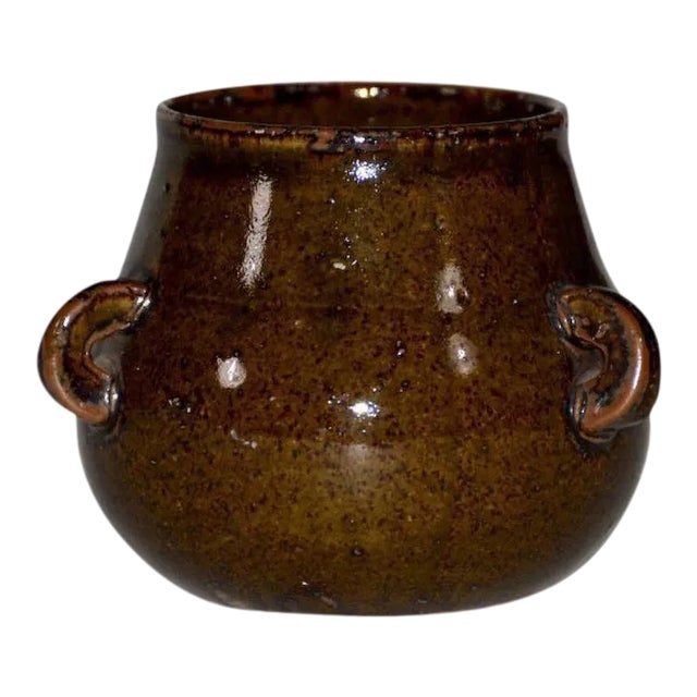 19th Century Chinese Monochrome Porcelain Tea Dust Glaze Urn For Sale