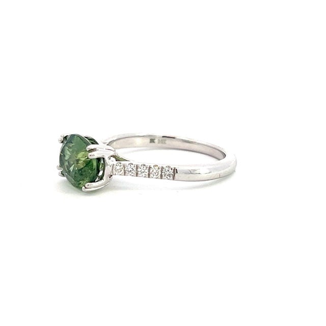 Natural Finely Faceted Quality Sapphire Diamond Ring 6.5 14k WG 2.89 TCW Certified $4,950 310999 This is a Unique Custom...
