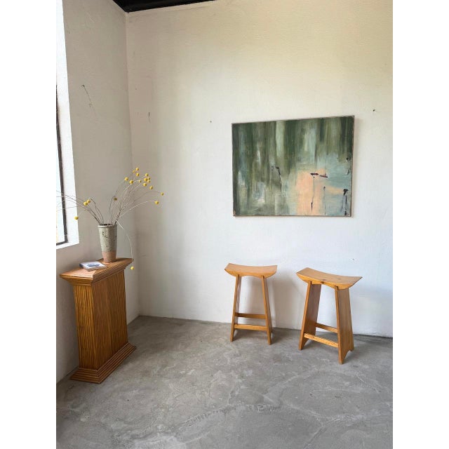 Antique canvas with abstract motifs, painted in oil. we love its resemblance to impressionist canvases of the monet era....