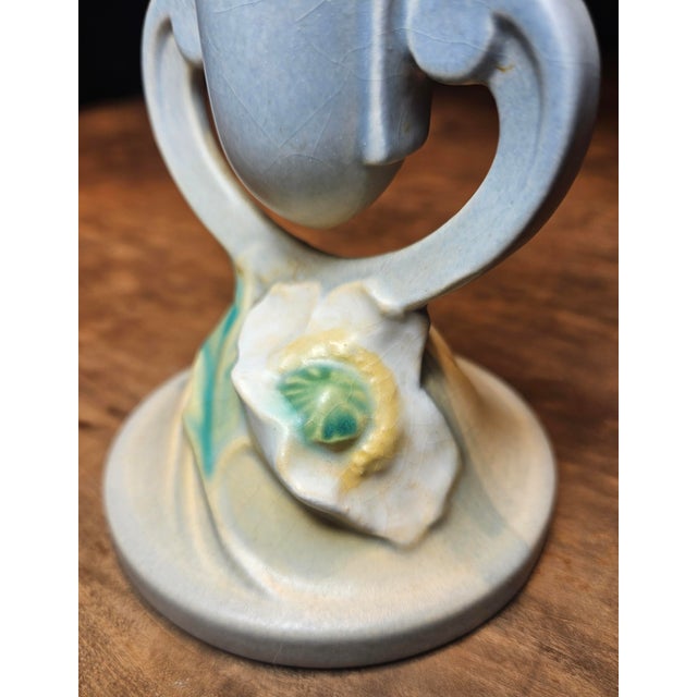 Roseville Poppy Design Single Candle Holder For Sale - Image 9 of 9