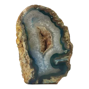 Teal Colored Agate Cut Geode Paperweight