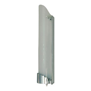 Machine Age Deco Tall Single Wall Sconce in Chrome With White Milk Glass Shade For Sale