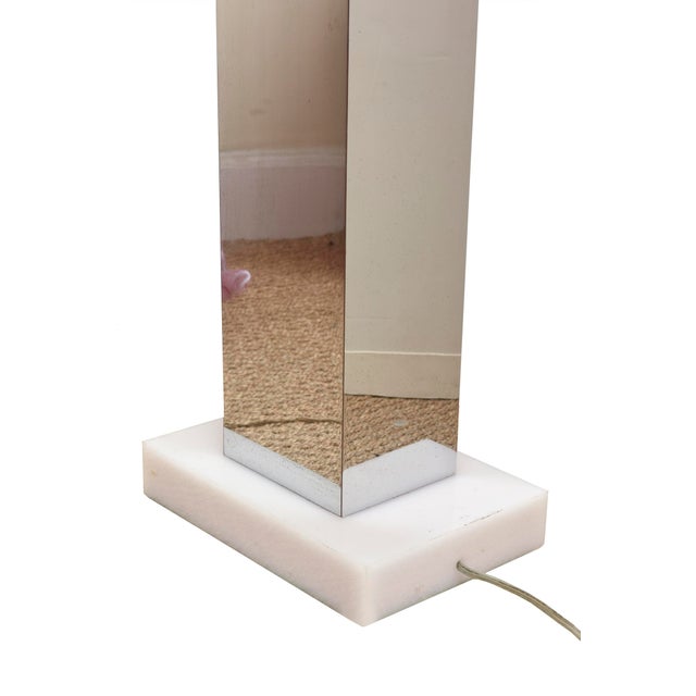 1970's Vintage Rare Neal Small Floor Lamps in Chrome With White Resin Bases Pair For Sale - Image 9 of 9
