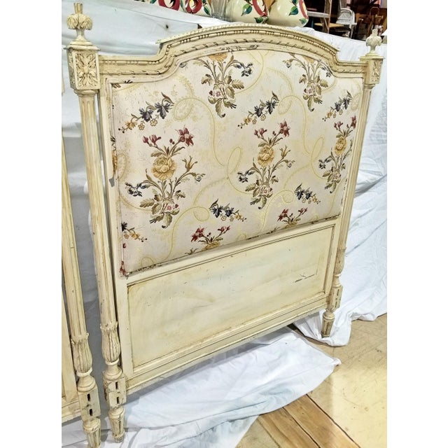 19th Century French Louis XVI Style Painted Twin Headboards a Pair