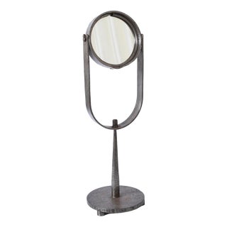 Brutalist Table Mirror in Wrought Iron, 1960s For Sale