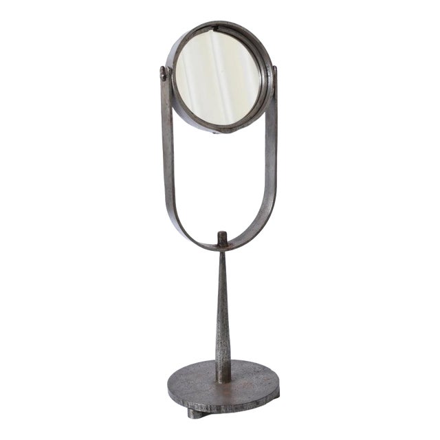 Brutalist Table Mirror in Wrought Iron, 1960s For Sale
