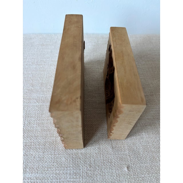 Pair Vintage German Folk Art Wood Springerle Mold Cookie Press - Rooster & Hen For Sale In San Diego - Image 6 of 6