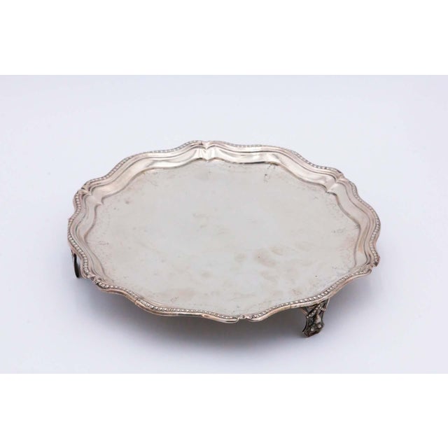 Embossed Silver Ticket Tray For Sale - Image 4 of 4