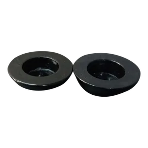 Pair of Vintage Crate & Barrel Black Amethyst Tea Lite Holders
