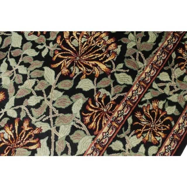 1990s Boho Chic 1990's Pak-Persian Black/Green Wool Rug - 5'11'' X 9'0'' For Sale - Image 5 of 9