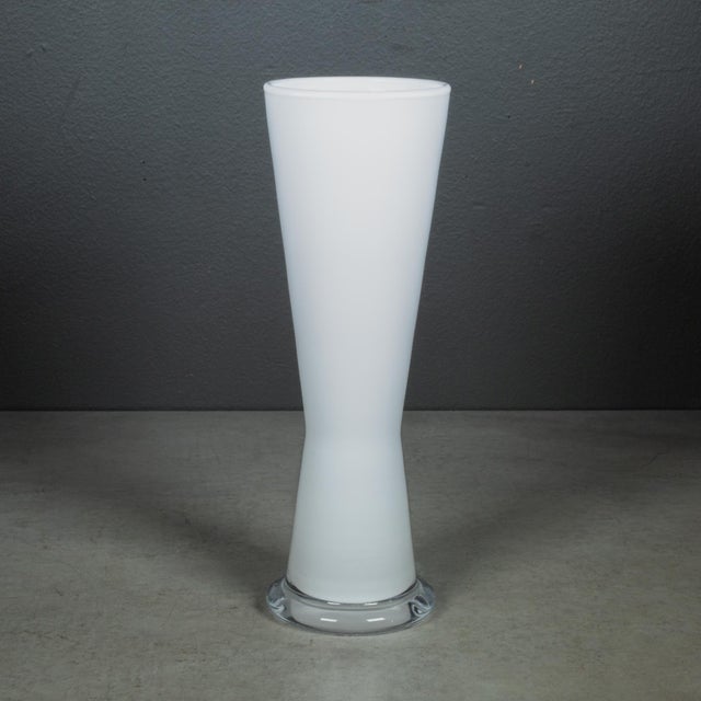 Modern White Cased Orrefors Vase, Signed, Sweden For Sale - Image 3 of 6