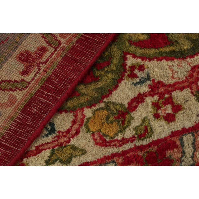 Textile Antique Amritsar Rug in Red Open Field With Floral Medallion, From Rug & Kilim For Sale - Image 7 of 7