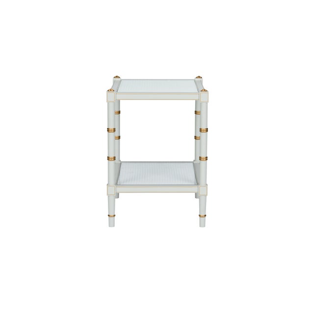 Contemporary Conner Cane End Table - Gray For Sale - Image 3 of 4