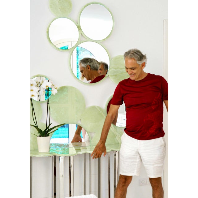 Metal Cloud Console Table in Crystal Glass and Stainless Steel by Barberini & Gunnell For Sale - Image 7 of 8