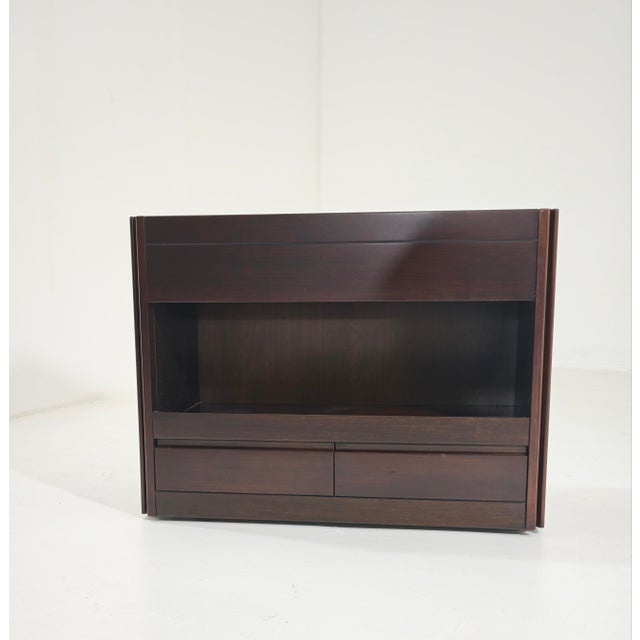 Molteni 4D Bar Cabinet in Wood and Marble by Angelo Mangiarotti for Molteni, 1960s For Sale - Image 4 of 18