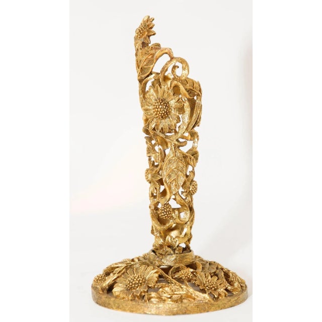 Vintage Matson Ormolu Gold Tone Metal Filigree Bud Vase Holder 1940's For Sale - Image 13 of 13