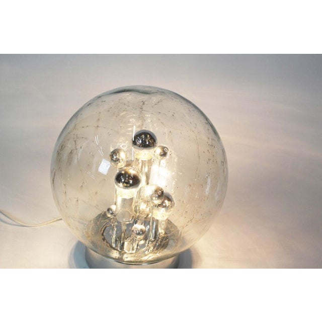 Metal Mid-Century Modern Ice Glass Table Lamp from Doria Leuchten, 1970s For Sale - Image 7 of 10