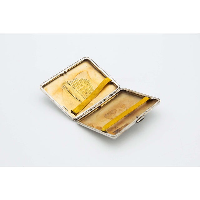 Silver Cigarette Case with Reliefs of the Temple of Diana, in Good conditions. Designed 1920 to 1949