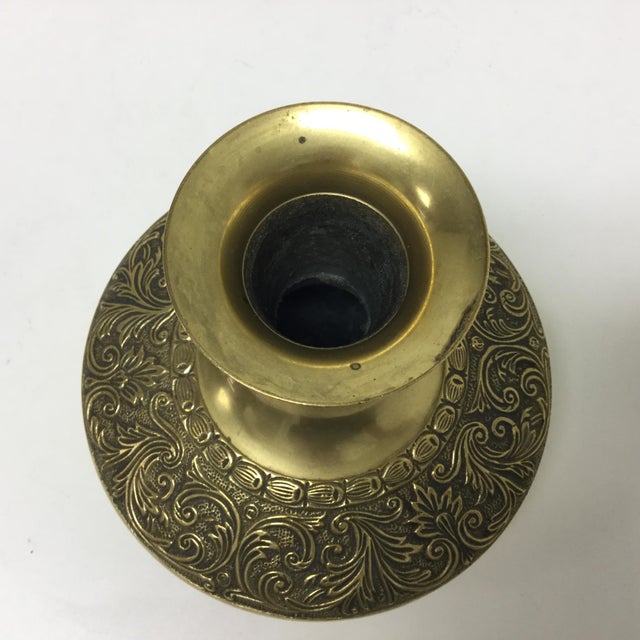 Vintage Mid Century Brass Aladdin Vase With Base Detail | Chairish