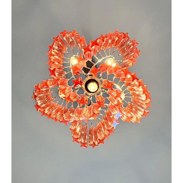 Modern Quadriedri Glass Chandelier in 60 Pink Prism Quadriedri, 1990 For Sale - Image 16 of 17
