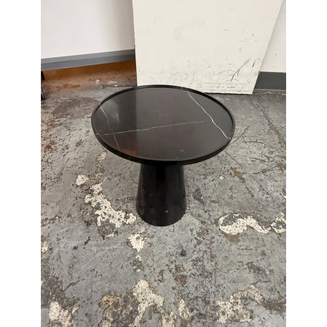 Mid-Century Modern Michael Oren Designs Marquina Marble Pedestal Side Table For Sale - Image 3 of 12