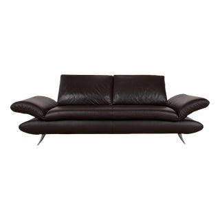 Leather Three-Seater Brown Manual Function Sofa from Koinor Velluti For Sale