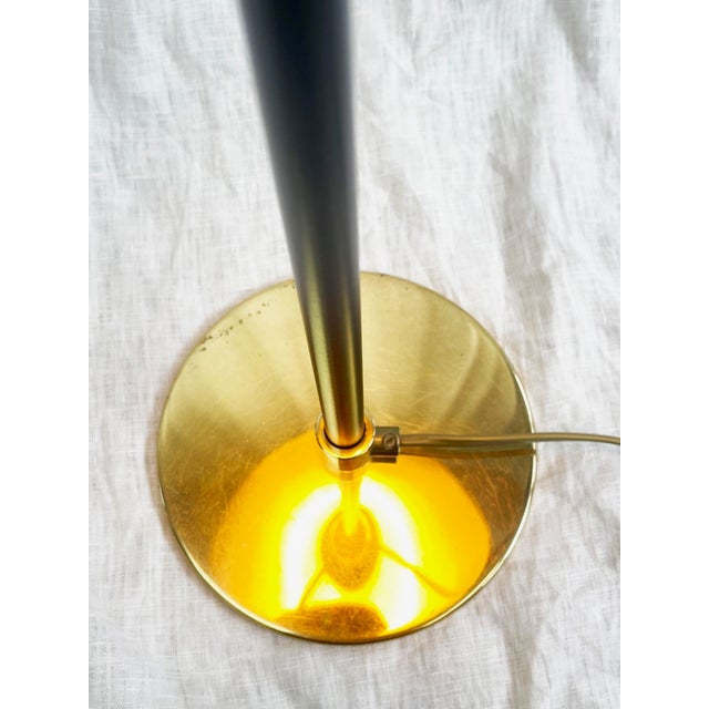 Black Vintage German Brass Table Lamp from Hustadt Leuchten, 1980s For Sale - Image 8 of 13