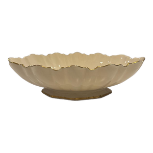 1970s Lenox Symphony 24k Gold Trim Oval Scallop Footed Serving Bowl