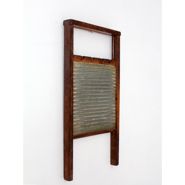 Antique Wood and Metal Double Sided Washboard For Sale - Image 9 of 12