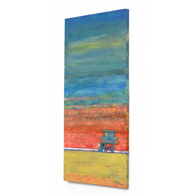 Pink Memory - Coastal Sunset Ocean Artwork on Canvas by Kathleen Keifer For Sale In Los Angeles - Image 6 of 9