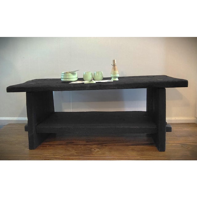 Yakisugi Coffee Table — Reclaimed Barnwood, Shou Sugi Ban Finish, Lower Shelf, Handmade Western Ny For Sale - Image 4 of 8