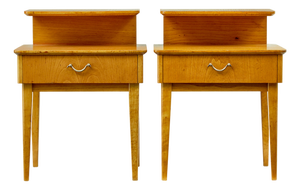 Mid-Century Modern Scandinavian Elm Bedside Tables, 1960, Set of 2